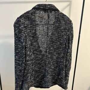 Escada Navy and White Tweed Blazer